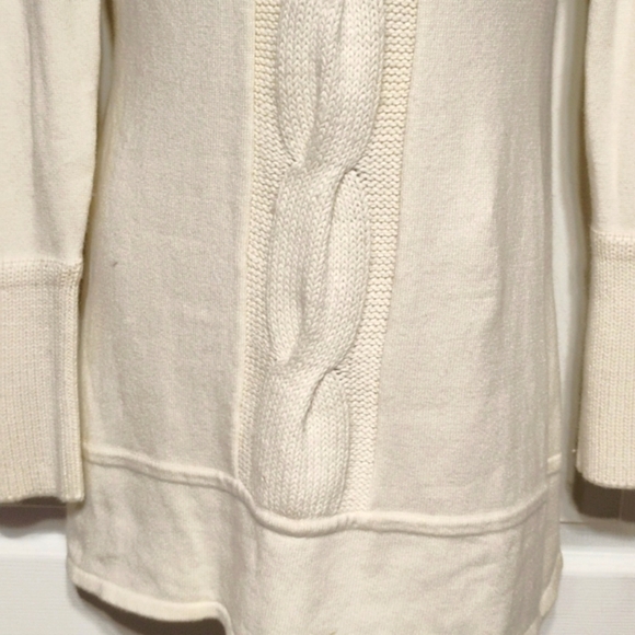 INC International Concepts Cream Big Turtle Neck Silk Sweater - Picture 6 of 14